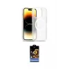 ieg™ iPhone 14 Pro Kılıf Siluet Minimal Prime - Siyah Buffer Hayalet Cam Ekran Koruyucu