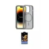 ieg™ iPhone 14 Pro Kılıf Siluet Minimal Prime - Siyah Buffer Hayalet Cam Ekran Koruyucu