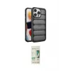 ieg™ iPhone 14 Pro Kılıf Yadigar Doku Özel Seri - Siyah 20D Premium Cam Ekran Koruyucu