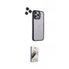 ieg™ iPhone 14 Pro Kılıf Yankı Asil Serisi - Siyah Bilvis 3D Mat Cam Ekran Koruyucu