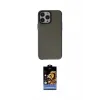ieg™ iPhone 14 Pro Kılıf Zirve Doku Koleksiyonu - Siyah Buffer Hayalet Cam Ekran Koruyucu