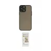 ieg™ iPhone 14 Pro Max Kılıf Ahenk Çizgi Serisi - Siyah Mat Seramik Nano Ekran Koruyucu