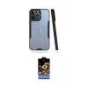 ieg™ iPhone 14 Pro Max Kılıf Atlas Asil Serisi - Siyah Buffer Hayalet Cam Ekran Koruyucu