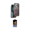 ieg™ iPhone 14 Pro Max Kılıf Atlas Minimal Özel Seri - Siyah Buffer Hayalet Cam Ekran Koruyucu