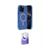 ieg™ iPhone 14 Pro Max Kılıf Eksen Çizgi - Siyah Bilvis 5in1 5D Magic Hayalet Cam Ekran Koruyucu