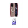 ieg™ iPhone 14 Pro Max Kılıf Eksen Çizgi - Siyah Bilvis 5in1 5D Magic Hayalet Cam Ekran Koruyucu