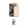 ieg™ iPhone 14 Pro Max Kılıf Eksen Doku Koleksiyonu - Siyah Bilvis 3D Mat Cam Ekran Koruyucu