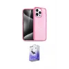 ieg™ iPhone 14 Pro Max Kılıf Eksen Doku Koleksiyonu - Siyah Bilvis 5in1 5D Magic Hayalet Cam Ekran Koruyucu