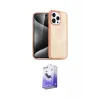 ieg™ iPhone 14 Pro Max Kılıf Eksen Doku Koleksiyonu - Siyah Bilvis 5in1 5D Magic Hayalet Cam Ekran Koruyucu