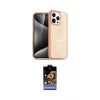 ieg™ iPhone 14 Pro Max Kılıf Eksen Doku Koleksiyonu - Siyah Buffer Hayalet Cam Ekran Koruyucu