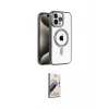 ieg™ iPhone 14 Pro Max Kılıf Eksen Form Koleksiyonu - Siyah Bilvis 3D Mat Cam Ekran Koruyucu