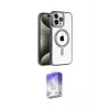 ieg™ iPhone 14 Pro Max Kılıf Eksen Form Koleksiyonu - Siyah Bilvis 5in1 3D Magic Cam Ekran Koruyucu