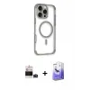 ieg™ iPhone 14 Pro Max Kılıf Eksen Klasik Koleksiyonu - Siyah Bilvis 5in1 5D Magic Hayalet Cam Ekran Koruyucu + Bilvis Titan Kamera Lens - DNMR