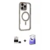 ieg™ iPhone 14 Pro Max Kılıf Eksen Klasik Koleksiyonu - Siyah Bilvis 5in1 5D Magic Hayalet Cam Ekran Koruyucu + Bilvis Titan Kamera Lens - DNMR