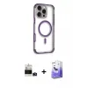 ieg™ iPhone 14 Pro Max Kılıf Eksen Klasik Koleksiyonu - Siyah Bilvis 5in1 5D Magic Hayalet Cam Ekran Koruyucu + Bilvis Titan Kamera Lens - DNMR