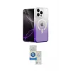 ieg™ iPhone 14 Pro Max Kılıf Eksen Minimal Özel Seri - Şeffaf Royal Nano Ekran Koruyucu