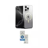 ieg™ iPhone 14 Pro Max Kılıf Eksen Minimal Özel Seri - Şeffaf Royal Nano Ekran Koruyucu