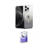 ieg™ iPhone 14 Pro Max Kılıf Eksen Minimal Özel Seri - Siyah Bilvis 5in1 5D Magic Hayalet Cam Ekran Koruyucu