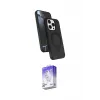 ieg™ iPhone 14 Pro Max Kılıf İz Işık Koleksiyonu - Siyah Bilvis 5in1 3D Magic Cam Ekran Koruyucu