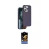 ieg™ iPhone 14 Pro Max Kılıf Kıvılcım Çizgi Serisi - Siyah Buffer Hayalet Cam Ekran Koruyucu