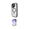 ieg™ iPhone 14 Pro Max Kılıf Kıvılcım Modern Koleksiyonu - Siyah Bilvis 5in1 3D Magic Cam Ekran Koruyucu