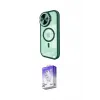 ieg™ iPhone 14 Pro Max Kılıf Kıvılcım Modern Koleksiyonu - Siyah Bilvis 5in1 3D Magic Cam Ekran Koruyucu