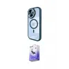 ieg™ iPhone 14 Pro Max Kılıf Kıvılcım Modern Koleksiyonu - Siyah Bilvis 5in1 5D Magic Hayalet Cam Ekran Koruyucu