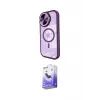 ieg™ iPhone 14 Pro Max Kılıf Kıvılcım Modern Koleksiyonu - Siyah Bilvis 5in1 5D Magic Hayalet Cam Ekran Koruyucu