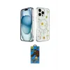 ieg™ iPhone 14 Pro Max Kılıf Kozmos Doku - Siyah 18D Cam Ekran Koruyucu