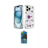 ieg™ iPhone 14 Pro Max Kılıf Kozmos Doku - Siyah 18D Cam Ekran Koruyucu