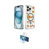 ieg™ iPhone 14 Pro Max Kılıf Kozmos Doku - Siyah 3D Antistatik Cam Ekran Koruyucu