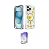 ieg™ iPhone 14 Pro Max Kılıf Kozmos Doku - Siyah Bilvis 5in1 3D Magic Cam Ekran Koruyucu