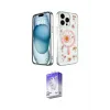 ieg™ iPhone 14 Pro Max Kılıf Kozmos Doku - Siyah Bilvis 5in1 3D Magic Cam Ekran Koruyucu