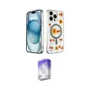 ieg™ iPhone 14 Pro Max Kılıf Kozmos Doku - Siyah Bilvis 5in1 3D Magic Cam Ekran Koruyucu