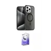 ieg™ iPhone 14 Pro Max Kılıf Nova Asil Prime - Siyah Bilvis 5in1 5D Magic Hayalet Cam Ekran Koruyucu