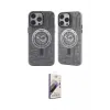 ieg™ iPhone 14 Pro Max Kılıf Nova Doku Koleksiyonu - Siyah Bilvis 3D Mat Cam Ekran Koruyucu