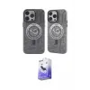 ieg™ iPhone 14 Pro Max Kılıf Nova Doku Koleksiyonu - Siyah Bilvis 5in1 5D Magic Hayalet Cam Ekran Koruyucu