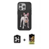 ieg™ iPhone 14 Pro Max Kılıf Nova Form Koleksiyonu - Siyah Buffer Cam Ekran Koruyucu + PVD Metal Kamera Lens - TU