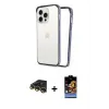 ieg™ iPhone 14 Pro Max Kılıf Pusula Asil Koleksiyonu - Siyah Buffer Hayalet Cam Ekran Koruyucu + Raze Metal Kamera Lens - GD