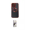 ieg™ iPhone 14 Pro Max Kılıf Pusula Form - Siyah Bilvis 3D Mat Cam Ekran Koruyucu