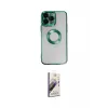 ieg™ iPhone 14 Pro Max Kılıf Pusula Form - Siyah Bilvis 3D Mat Cam Ekran Koruyucu