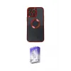 ieg™ iPhone 14 Pro Max Kılıf Pusula Form - Siyah Bilvis 5in1 3D Magic Cam Ekran Koruyucu