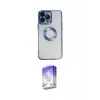 ieg™ iPhone 14 Pro Max Kılıf Pusula Form - Siyah Bilvis 5in1 3D Magic Cam Ekran Koruyucu