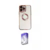 ieg™ iPhone 14 Pro Max Kılıf Pusula Form - Siyah Bilvis 5in1 3D Magic Cam Ekran Koruyucu
