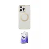 ieg™ iPhone 14 Pro Max Kılıf Pusula Form - Siyah Bilvis 5in1 5D Magic Hayalet Cam Ekran Koruyucu