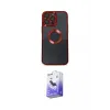 ieg™ iPhone 14 Pro Max Kılıf Pusula Form - Siyah Bilvis 5in1 5D Magic Hayalet Cam Ekran Koruyucu