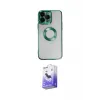 ieg™ iPhone 14 Pro Max Kılıf Pusula Form - Siyah Bilvis 5in1 5D Magic Hayalet Cam Ekran Koruyucu