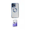 ieg™ iPhone 14 Pro Max Kılıf Pusula Form - Siyah Bilvis 5in1 5D Magic Hayalet Cam Ekran Koruyucu