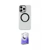 ieg™ iPhone 14 Pro Max Kılıf Pusula Form - Siyah Bilvis 5in1 5D Magic Hayalet Cam Ekran Koruyucu