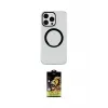 ieg™ iPhone 14 Pro Max Kılıf Pusula Form - Siyah Buffer Cam Ekran Koruyucu
